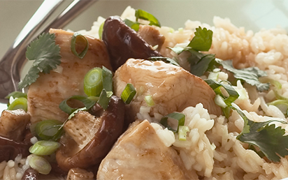 Riz et Poulet Citronné aux Champignons